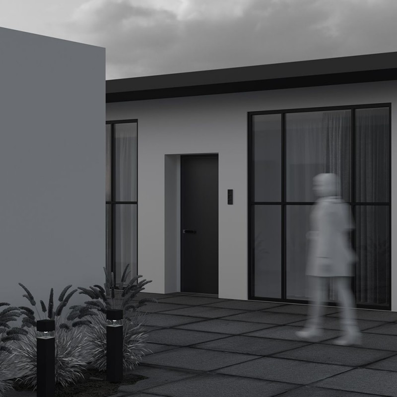Maytoni-O143FL-L15BK - Quadra - Black LED Bollard with Clear Diffuser