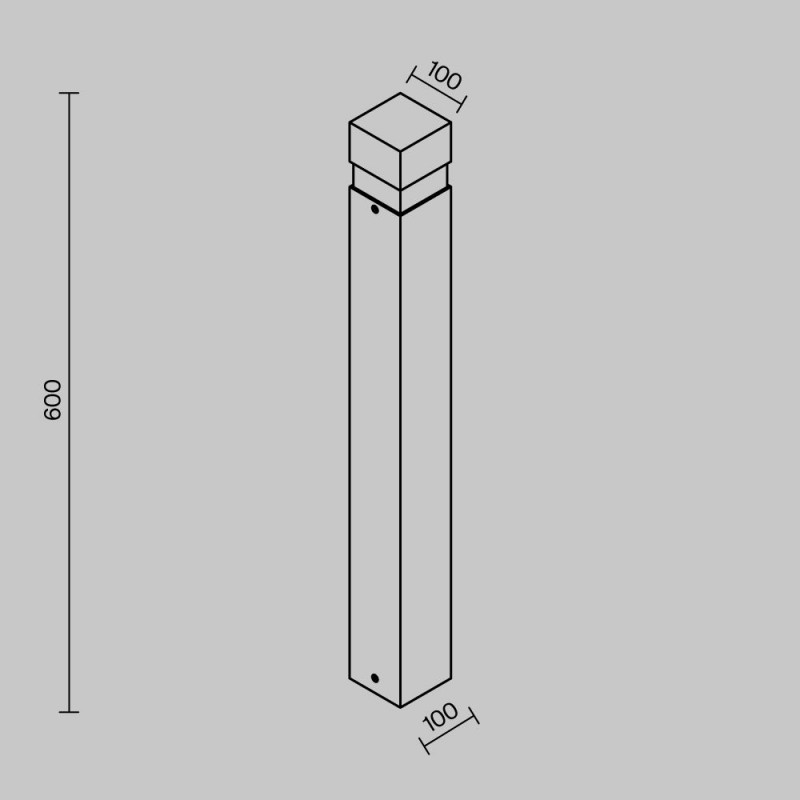 Maytoni-O143FL-L15BK - Quadra - Black LED Bollard with Clear Diffuser