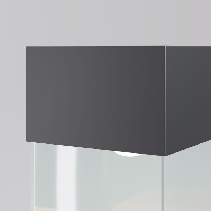 Maytoni-O143FL-L8TK - Quadra - Black & Wooden LED Bollard with Clear Diffuser