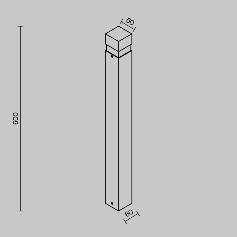 Maytoni-O143FL-L8TK - Quadra - Black & Wooden LED Bollard with Clear Diffuser