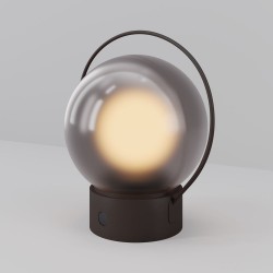 Elyra - Brown Rechargeable LED Table Lamp with Smoked & Frosted Glass