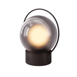 Elyra - Brown Rechargeable LED Table Lamp with Smoked & Frosted Glass