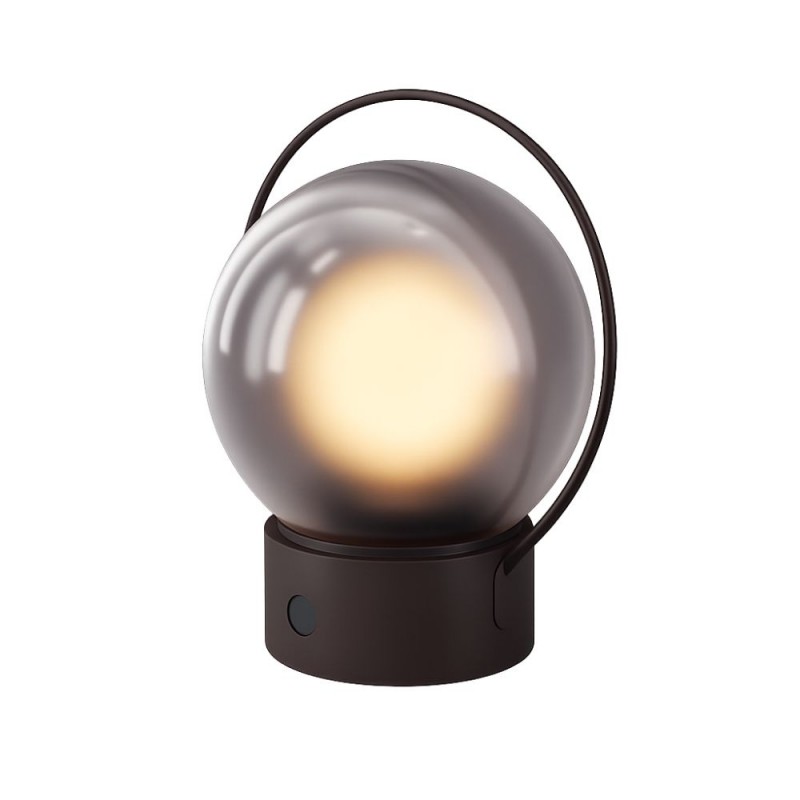 Maytoni-O167TL-L3BRK - Elyra - Brown Rechargeable LED Table Lamp with Smoked & Frosted Glass
