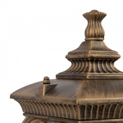 Fleur - Black Gold with Glass Traditional Small Post