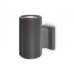 Rando - Outdoor Ribbed Grey Small Wall Lamp