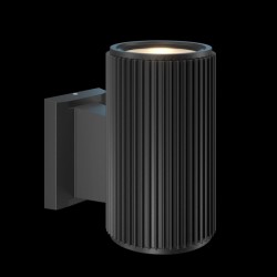 Rando - Outdoor Ribbed Black Small Wall Lamp