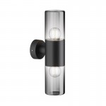 Amas - Outdoor Graphite 2 Light Wall Lamp with Ombre Glass