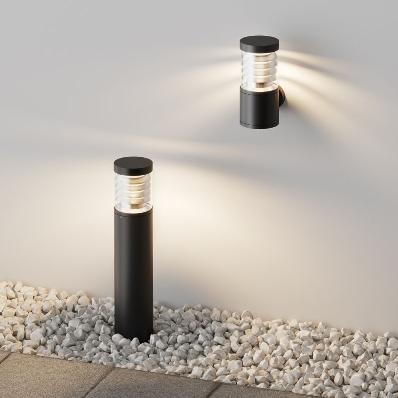 Maytoni-O439WL-L12GF3K - Spir - Outdoor Graphite LED Wall Lamp with Clear Diffuser