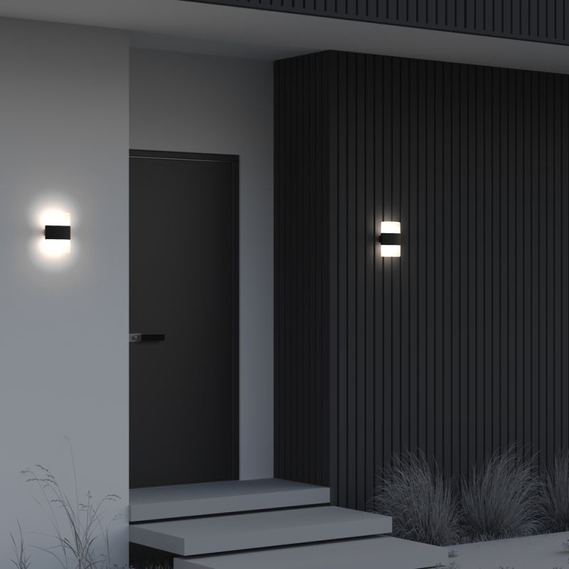 Maytoni-O442WL-L12GF3K - Rom - Outdoor Graphite & White LED Wall Lamp