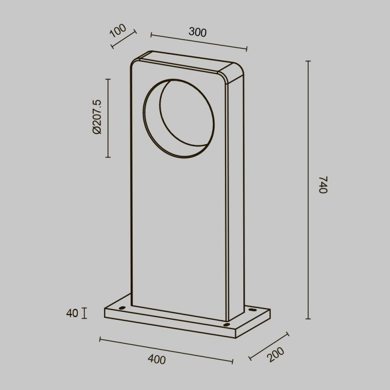 Maytoni-O469FL-L7CM3K1 - Betone - Grey LED Bollard IP65