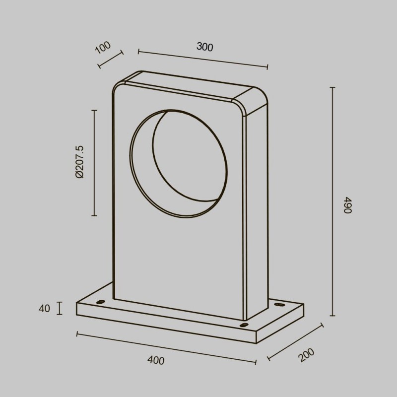 Maytoni-O469FL-L7CM3K - Betone - Grey LED Bollard IP65