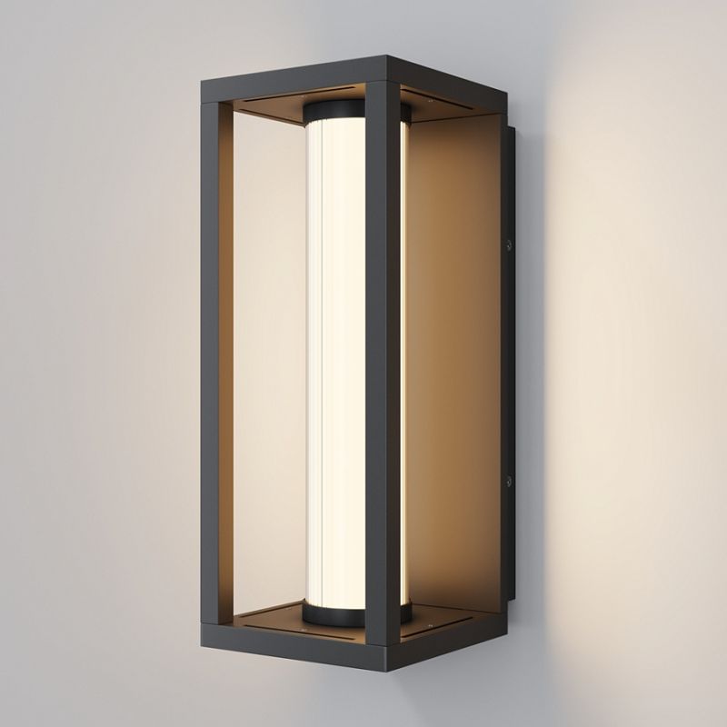 Maytoni-O480WL-L12B3K - Expo - Black Wall Lamp with White Diffuser IP 54
