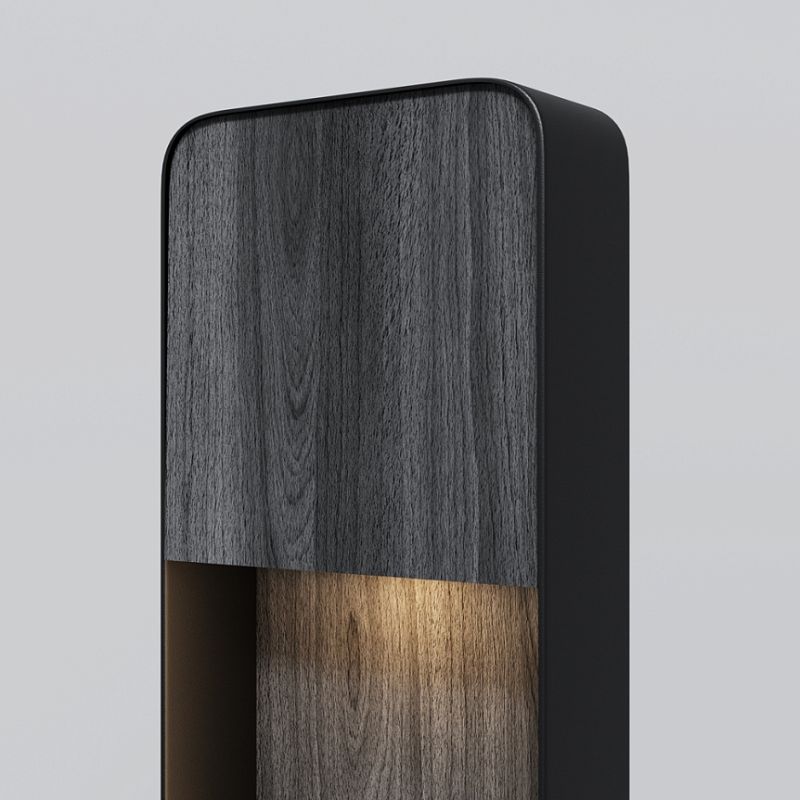- Porte - Black Wood Pattern LED Bollard Maytoni-O481FL-L7BWD3K - Porte - Black Wood Pattern LED Bollard
