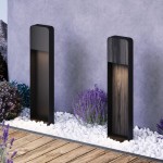 Porte - Black Wood Pattern LED Bollard