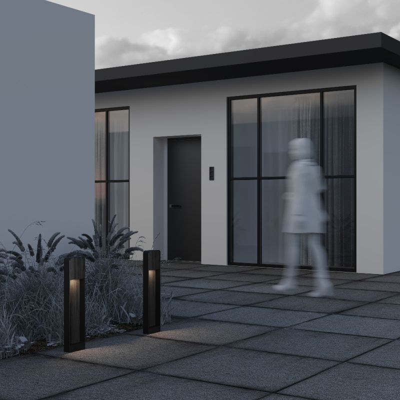 - Porte - Black Wood Pattern LED Bollard Maytoni-O481FL-L7BWD3K - Porte - Black Wood Pattern LED Bollard