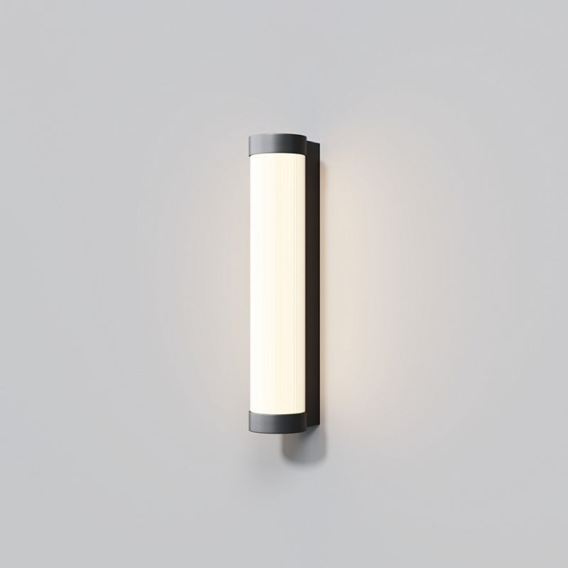 Maytoni-O482WL-L12B3K - Rounge - Black LED Wall Lamp with White Ribbed Diffuser