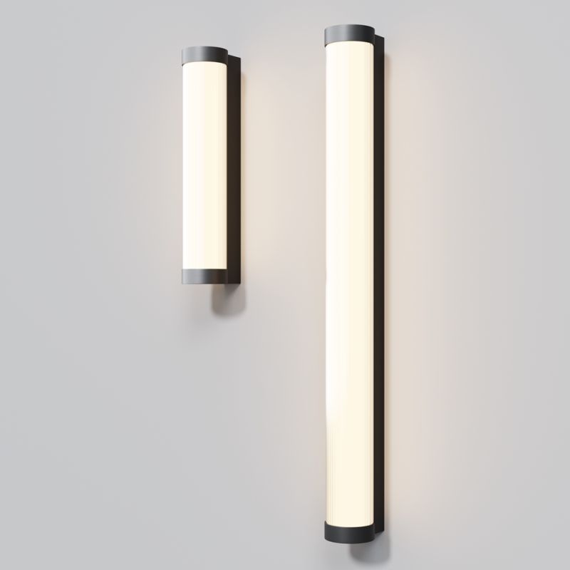 Maytoni-O482WL-L12B3K - Rounge - Black LED Wall Lamp with White Ribbed Diffuser