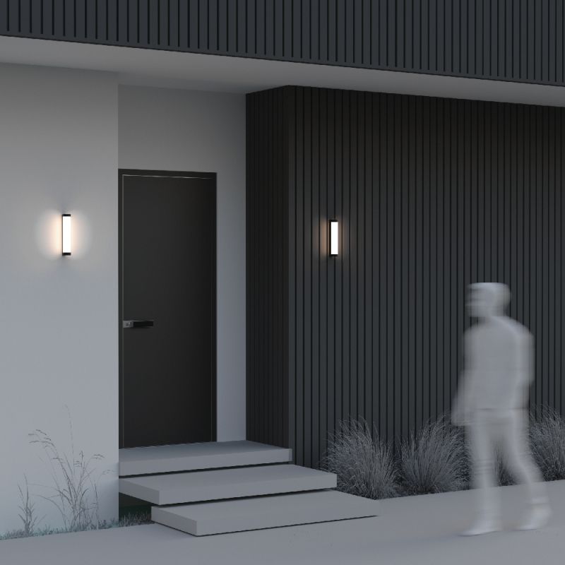 Maytoni-O482WL-L12B3K - Rounge - Black LED Wall Lamp with White Ribbed Diffuser