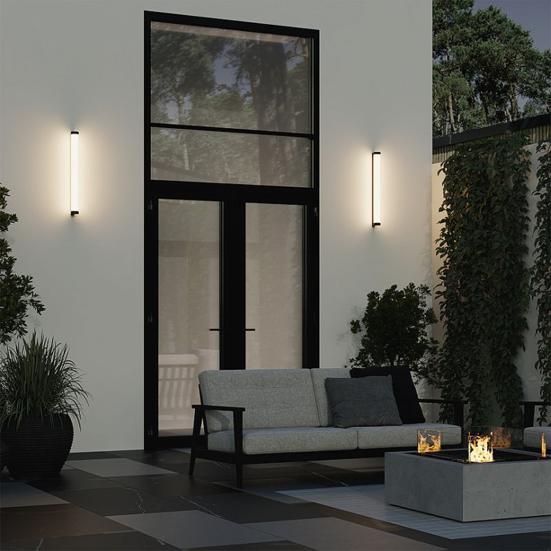 Maytoni-O482WL-L16B3K - Rounge - Black LED Wall Lamp with White Ribbed Diffuser