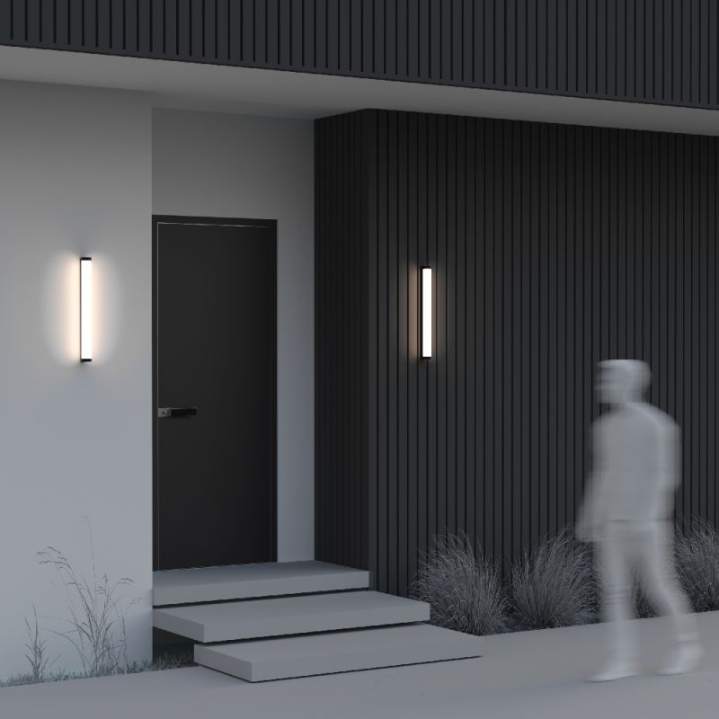 Maytoni-O482WL-L16B3K - Rounge - Black LED Wall Lamp with White Ribbed Diffuser