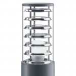 Bronx - Outdoor Grey Bollard with Clear Glass  Bronx - Outdoor Grey Bollard with Clear Glass