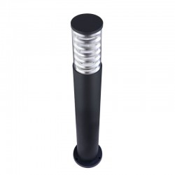 Bronx - Outdoor Black Bollard with Clear Diffuser