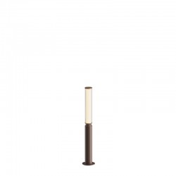 Lit - Outdoor Brown LED Bollard with Ribbed Glass Lit - Outdoor Brown LED Bollard with Ribbed Glass