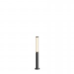 Lit - Outdoor Graphite LED Bollard with Ribbed Glass Lit - Outdoor Graphite LED Bollard with Ribbed Glass