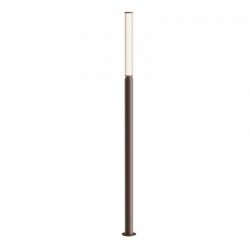 Lit - Outdoor Brown LED Bollard with Ribbed Glass Lit - Outdoor Brown LED Bollard with Ribbed Glass