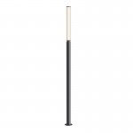 Lit - Outdoor Graphite LED Bollard with Ribbed Glass Lit - Outdoor Graphite LED Bollard with Ribbed Glass