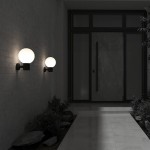 Bold - Outdoor Black Wall Lamp with White Globe 
