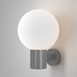 Bold - Outdoor Grey Wall Lamp with White Globe 