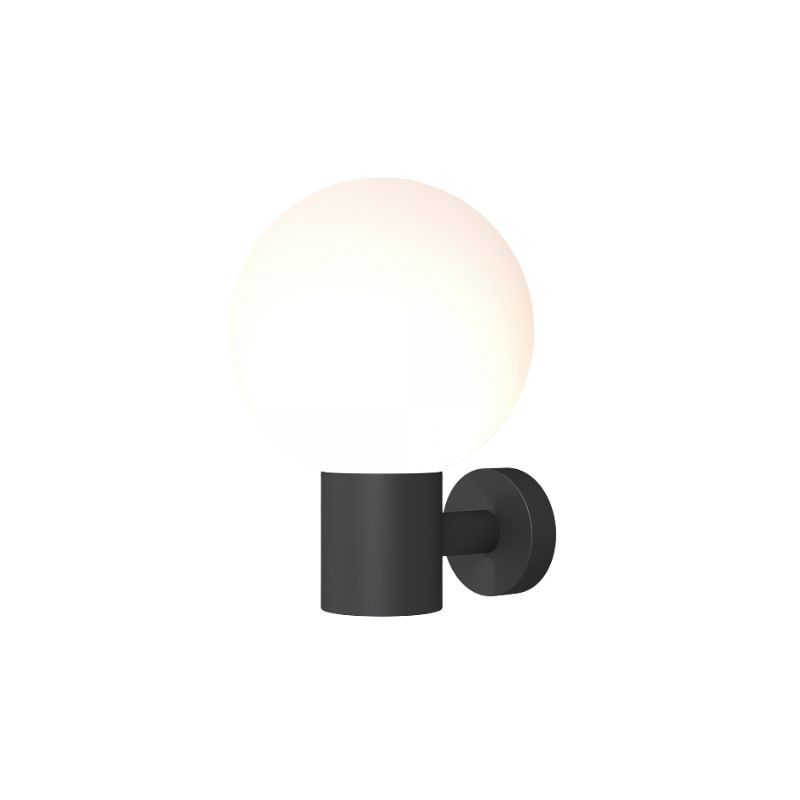 Maytoni-O598WL-01B - Bold - Outdoor Black Wall Lamp with White Globe