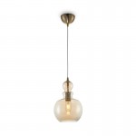 Tone - Bronze Pendant with Amber Glass