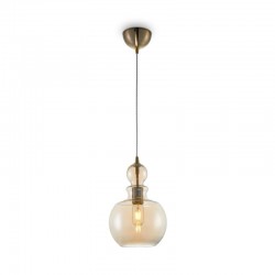 Tone - Bronze Pendant with Amber Glass