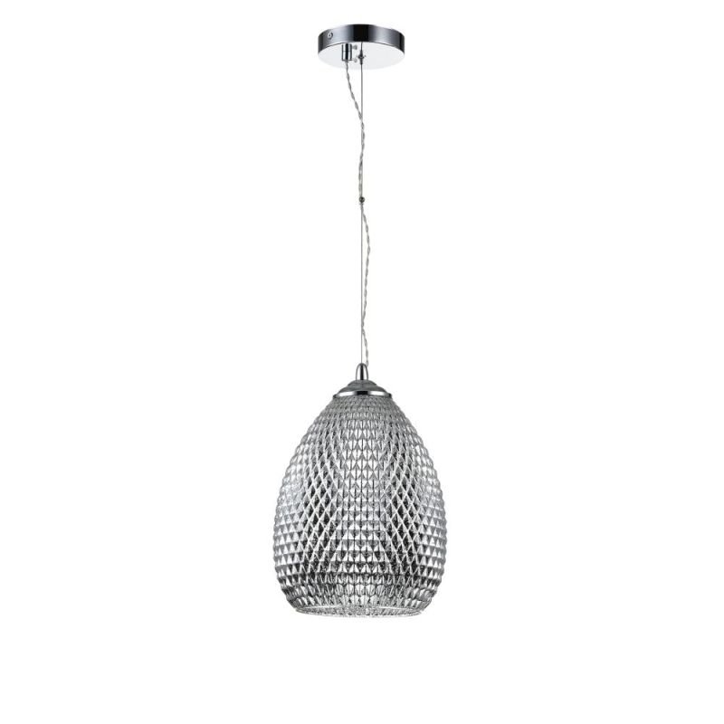 Ceiling Lights - Moreno - Silver Textured Glass Single Pendant Maytoni-P018-PL-01-N - Moreno - Silver Textured Glass Single Pendant