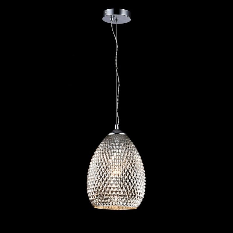 Ceiling Lights - Moreno - Silver Textured Glass Single Pendant Maytoni-P018-PL-01-N - Moreno - Silver Textured Glass Single Pendant