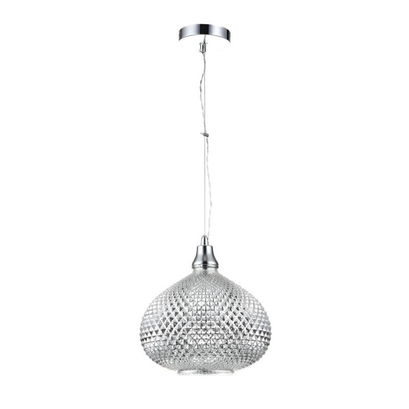 Ceiling Lights - Moreno - Silver Textured Glass Single Pendant Maytoni-P019-PL-01-N - Moreno - Silver Textured Glass Single Pendant