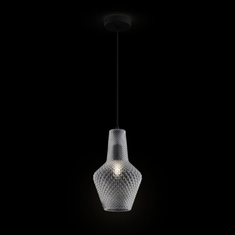 Ceiling Lights - Tommy - Clear Textured Glass Small Pendant Maytoni-P040PL-01B - Tommy - Clear Textured Glass Small Pendant
