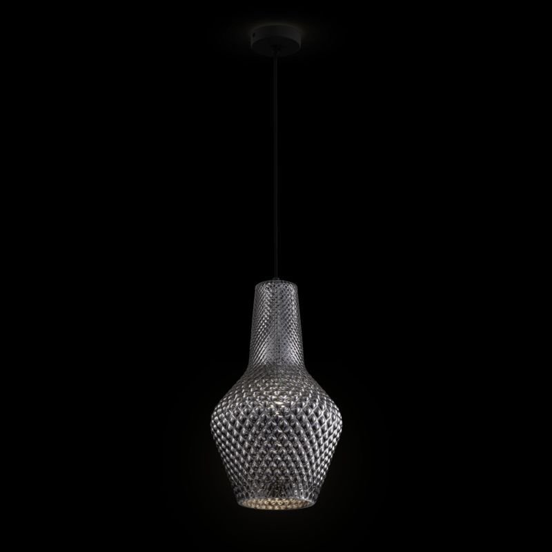 Ceiling Lights - Tommy - Silver Textured Glass Big Pendant Maytoni-P054PL-01B - Tommy - Silver Textured Glass Big Pendant