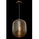 Maytoni-P058PL-01BS - Dunas - Patterned Amber Glass & Antique Brass Pendant