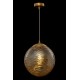 Maytoni-P059PL-01BS - Dunas - Patterned Amber Glass & Antique Brass Globe Pendant