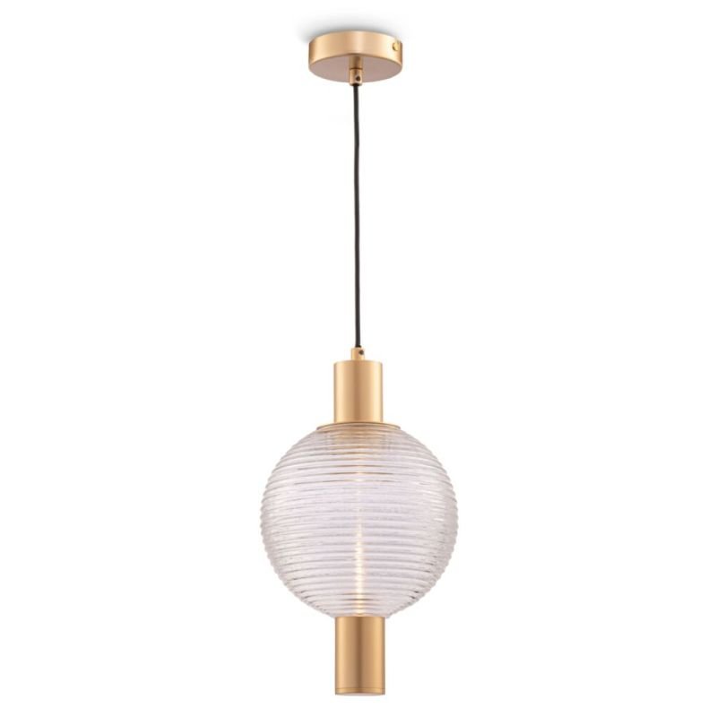 Ceiling Lights - Rueca - Decorative Glass & Matt Gold Single Pendant Maytoni-P060PL-01BS - Rueca - Decorative Glass & Matt Gold Single Pendant