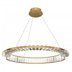 Krone - Brass LED Pendant with Crystal Ø 62 cm Krone - Brass LED Pendant with Crystal Ø 62 cm