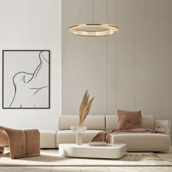 Krone - Gold LED Pendant with Crystal Ø 80.5 cm Krone - Gold LED Pendant with Crystal Ø 80.5 cm