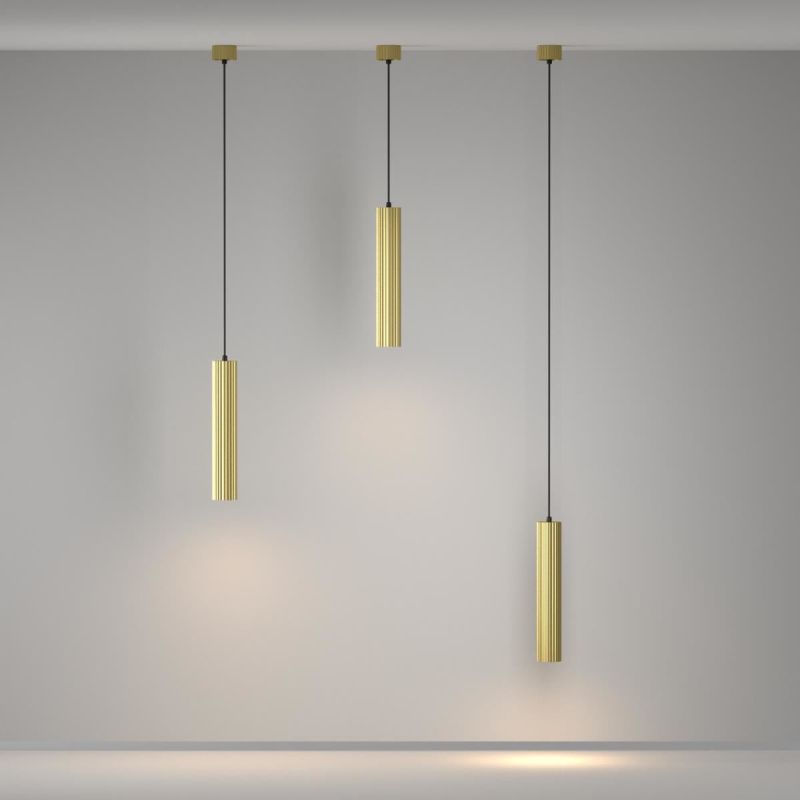 Ceiling Lights - Calipso - Ribbed Brass Pendant Maytoni-P106PL-01-GU10-BS - Calipso - Ribbed Brass Pendant