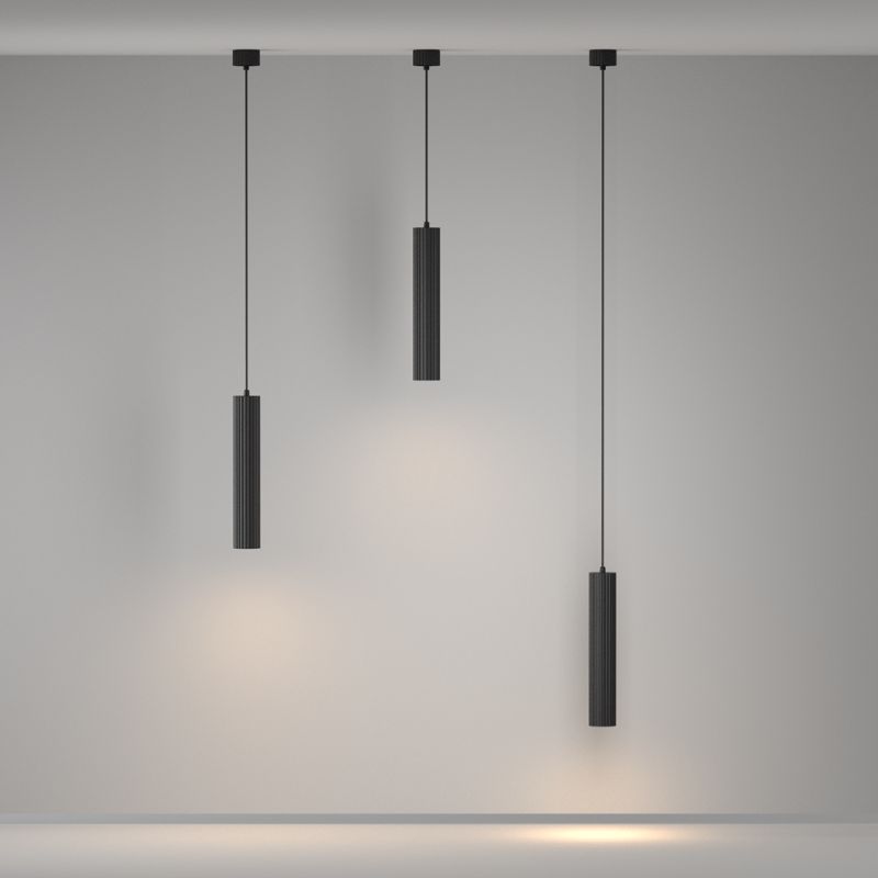 - Calipso - Ribbed Black Pendant Maytoni-P106PL-01-GU10-B - Calipso - Ribbed Black Pendant