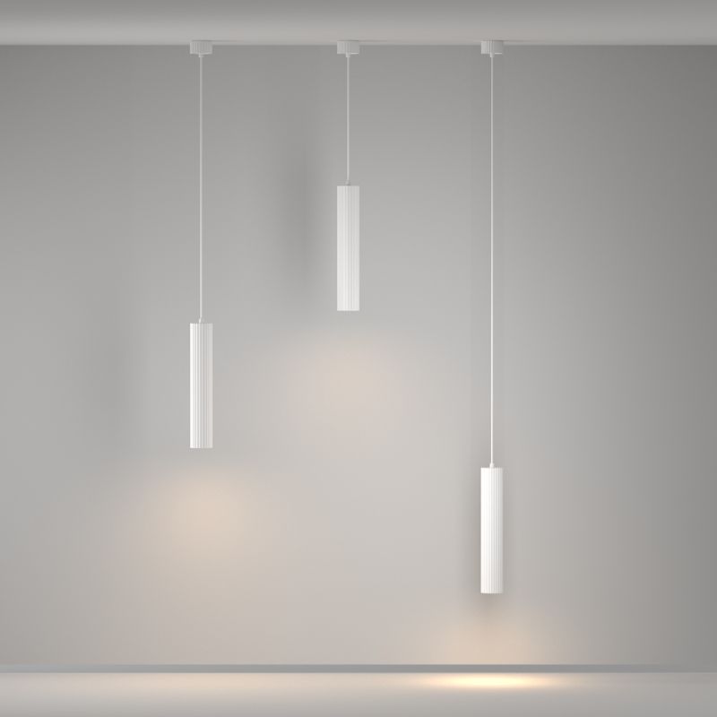 - Calipso - Ribbed White Pendant Maytoni-P106PL-01-GU10-W - Calipso - Ribbed White Pendant