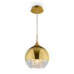 Fermi - Gold Pendant with Clear & Gold Glass with Crystal  Fermi - Gold Pendant with Clear & Gold Glass with Crystal