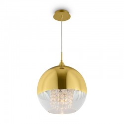 Fermi - Gold Pendant with Clear & Gold Glass with Crystal Fermi - Gold Pendant with Clear & Gold Glass with Crystal